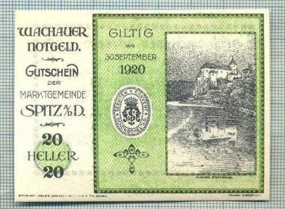 A1940 BANCNOTA NOTGELD- AUSTRIA-10 HELLER -1920-SERIA FARA-starea care se vede foto