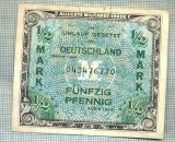 A1855 BANCNOTA- GERMANIA OCUPATIE ALIATA-1/2 MARK -1944 -SERIA-starea se vede