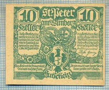 A1887 BANCNOTA NOTGELD- AUSTRIA-10 HELLER - 1920 -SERIA FARA -starea se vede foto