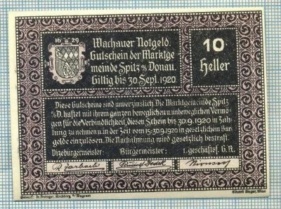 A1969 BANCNOTA NOTGELD- AUSTRIA-10 HELLER -1920-SERIA FARA-starea care se vede foto