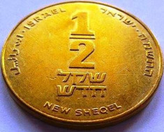 Moneda 1/2 NEW SHEQEL - ISRAEL, anul 1999? *cod 1169 foto