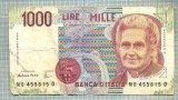 A1860 BANCNOTA - ITALIA- 1000 LIRE -1990-SERIA455815-starea se vede