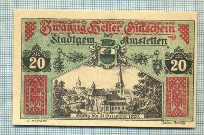 A1907 BANCNOTA NOTGELD- AUSTRIA-20 HELLER - 1920 -SERIA FARA -starea se vede foto