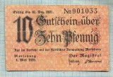 A1878 BANCNOTA NOTGELD-GERMANIA- 10 PFENNIGE-ANUL1920-SERIA901033-starea se vede