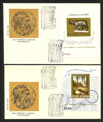 ROMANIA LOT-4 FDC-uri ANUL EUROPEAN AL OCROTIRII MONUMENTELOR 1975--PERFECTE foto