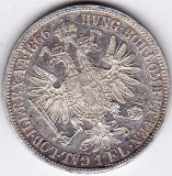 1 Florin Forint Gulden 1866 A Austria Ungaria argint 12,3 gr. a.UNC FOARTE RAR, Europa