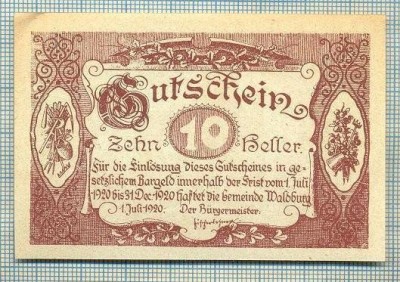 A1990 BANCNOTA NOTGELD- AUSTRIA-10 HELLER -1920-SERIA FARA-starea care se vede foto