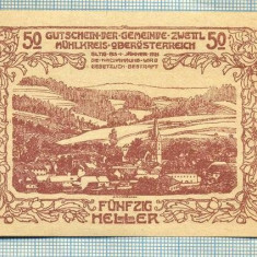 A1984 BANCNOTA NOTGELD- AUSTRIA-50 HELLER -1921-SERIA FARA-starea care se vede