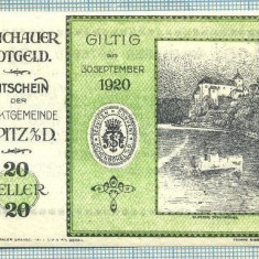 A1956 BANCNOTA NOTGELD- AUSTRIA-20 HELLER -1920-SERIA FARA-starea care se vede