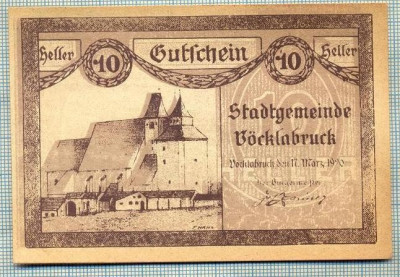 A2077 BANCNOTA NOTGELD- AUSTRIA 10 HELLER -1920-SERIA FARA-starea care se vede foto