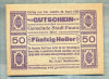 A2091 BANCNOTA NOTGELD- AUSTRIA 50 HELLER -1920-SERIA FARA-starea care se vede