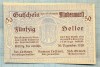 A2142 BANCNOTA NOTGELD- AUSTRIA 50 HELLER -1920-SERIA FARA-starea care se vede