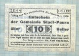 A2116 BANCNOTA NOTGELD- AUSTRIA 10 HELLER -1920-SERIA FARA-starea care se vede