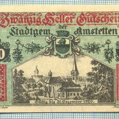 A2043 BANCNOTA NOTGELD- AUSTRIA-20 HELLER -1920-SERIA FARA-starea care se vede