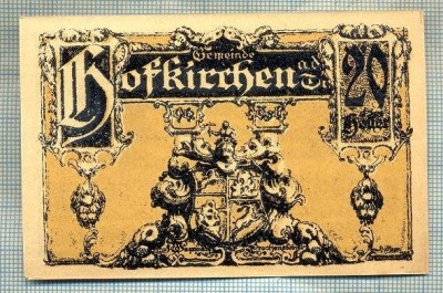 A2009 BANCNOTA NOTGELD- AUSTRIA-20 HELLER -1921-SERIA FARA-starea care se vede foto