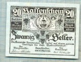 A2058 BANCNOTA NOTGELD- AUSTRIA-20 HELLER -1920-SERIA FARA-starea care se vede