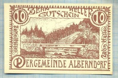 A2010 BANCNOTA NOTGELD- AUSTRIA-10 HELLER -1920-SERIA FARA-starea care se vede foto
