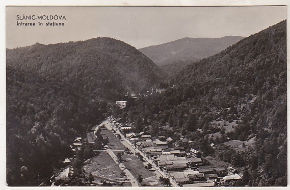 bnk cp Slanic Moldova - Intrarea in statiune - circulata