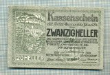 A2113 BANCNOTA NOTGELD- AUSTRIA 20 HELLER -1920-SERIA FARA-starea care se vede