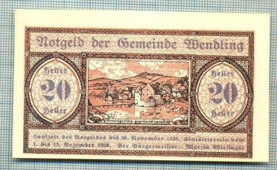 A2132 BANCNOTA NOTGELD- AUSTRIA 20 HELLER -1920-SERIA FARA-starea care se vede foto