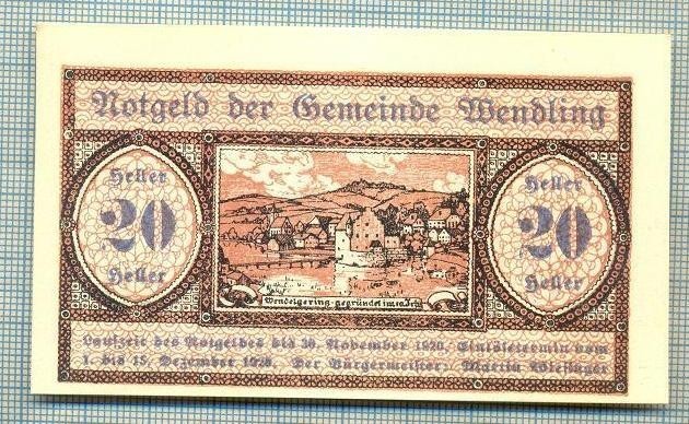 A2132 BANCNOTA NOTGELD- AUSTRIA 20 HELLER -1920-SERIA FARA-starea care se vede