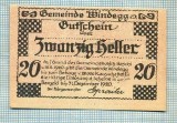 A2143 BANCNOTA NOTGELD- AUSTRIA 20 HELLER -1920-SERIA FARA-starea care se vede