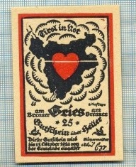 A2149 BANCNOTA NOTGELD- AUSTRIA 25 HELLER -1920-SERIA FARA-starea care se vede
