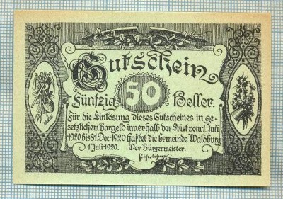 A2099 BANCNOTA NOTGELD- AUSTRIA 50 HELLER -1920-SERIA FARA-starea care se vede foto