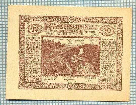 A2103 BANCNOTA NOTGELD- AUSTRIA 10 HELLER -1920-SERIA FARA-starea care se vede