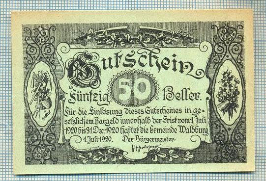 A2139 BANCNOTA NOTGELD- AUSTRIA 50 HELLER -1920-SERIA FARA-starea care se vede