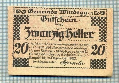 A2040 BANCNOTA NOTGELD- AUSTRIA-20 HELLER -1920-SERIA FARA-starea care se vede foto