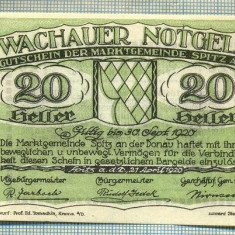 A2102 BANCNOTA NOTGELD- AUSTRIA 20 HELLER -1920-SERIA FARA-starea care se vede