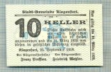 A2066 BANCNOTA NOTGELD- AUSTRIA 10 HELLER -1919-SERIA FARA-starea care se vede