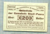 A2098 BANCNOTA NOTGELD- AUSTRIA 20 HELLER -1920-SERIA FARA-starea care se vede