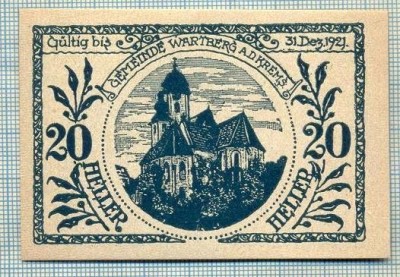 A2019 BANCNOTA NOTGELD- AUSTRIA-20 HELLER -1921-SERIA FARA-starea care se vede foto