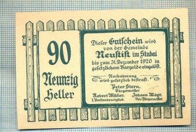 A2013 BANCNOTA NOTGELD- AUSTRIA-90 HELLER -1920-SERIA FARA-starea care se vede foto
