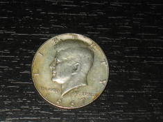 Moneda argint half dolar SUA 1967 foto