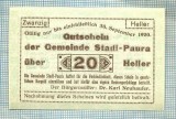 A2030 BANCNOTA NOTGELD- AUSTRIA-20 HELLER -1920-SERIA FARA-starea care se vede