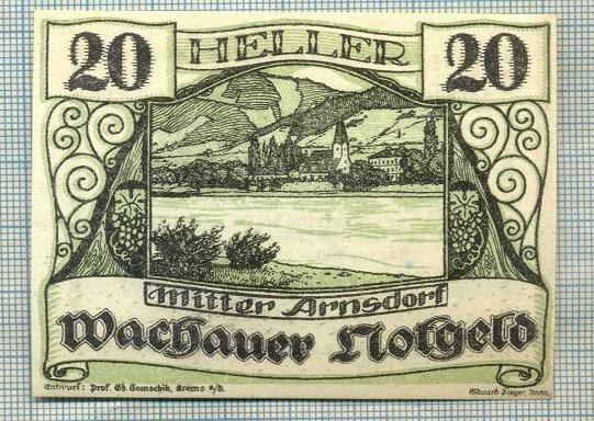 A2020 BANCNOTA NOTGELD- AUSTRIA-20 HELLER -1920-SERIA FARA-starea care se vede