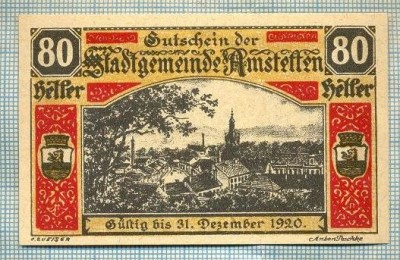 A2095 BANCNOTA NOTGELD- AUSTRIA 80 HELLER -1920-SERIA FARA-starea care se vede foto