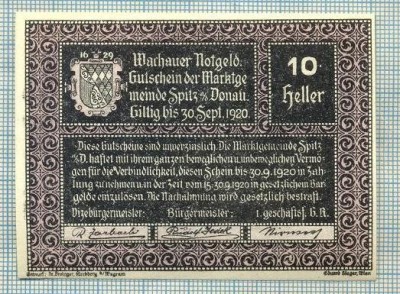 A2085 BANCNOTA NOTGELD- AUSTRIA 10 HELLER -1920-SERIA FARA-starea care se vede foto