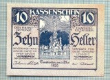 A2104 BANCNOTA NOTGELD- AUSTRIA 10 HELLER -1920-SERIA FARA-starea care se vede