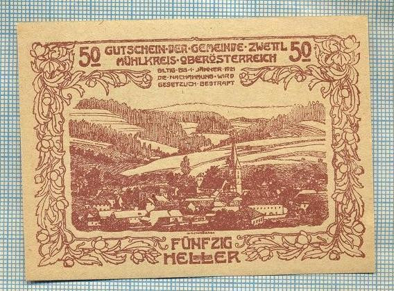 A2064 BANCNOTA NOTGELD- AUSTRIA 50 HELLER -1921-SERIA FARA-starea care se vede