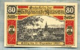 A2134 BANCNOTA NOTGELD- AUSTRIA 80 HELLER -1920-SERIA FARA-starea care se vede