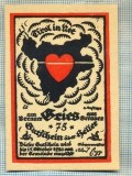 A2118 BANCNOTA NOTGELD- AUSTRIA 75 HELLER -1920-SERIA FARA-starea care se vede