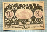 A2059 BANCNOTA NOTGELD- AUSTRIA-20 HELLER -1920-SERIA FARA-starea care se vede