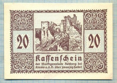 A2124 BANCNOTA NOTGELD- AUSTRIA 20 HELLER -1920-SERIA FARA-starea care se vede foto