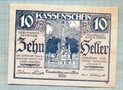 A2006 BANCNOTA NOTGELD- AUSTRIA-10 HELLER -1920-SERIA FARA-starea care se vede foto