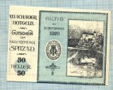 A2050 BANCNOTA NOTGELD- AUSTRIA-50 HELLER -1920-SERIA FARA-starea care se vede