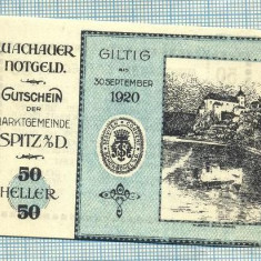 A2050 BANCNOTA NOTGELD- AUSTRIA-50 HELLER -1920-SERIA FARA-starea care se vede